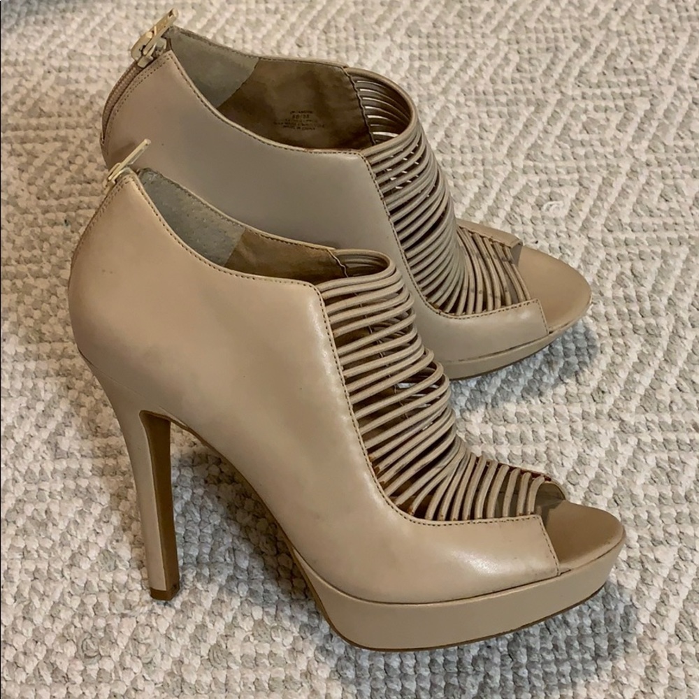 Jessica Simpson real leather nude booties